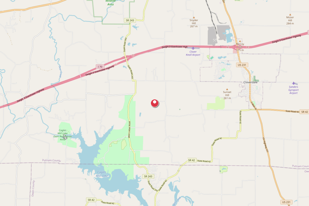 Map of Cloverdale, Indiana