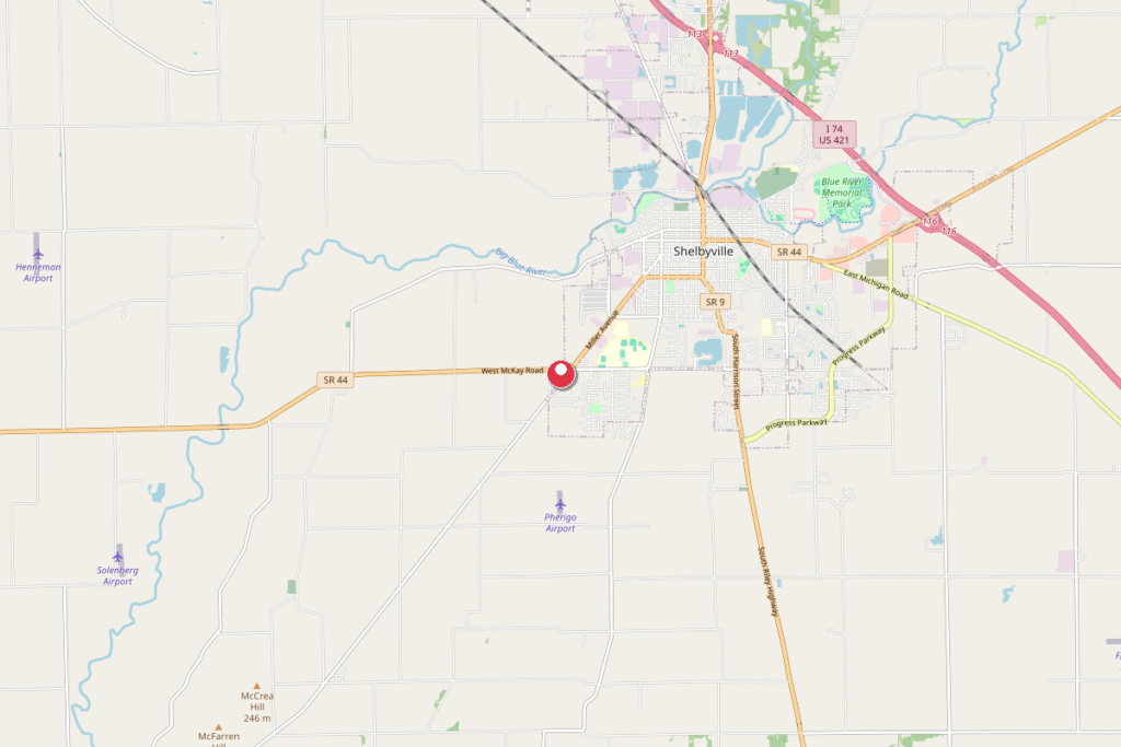 Map of Shelbyville, Indiana