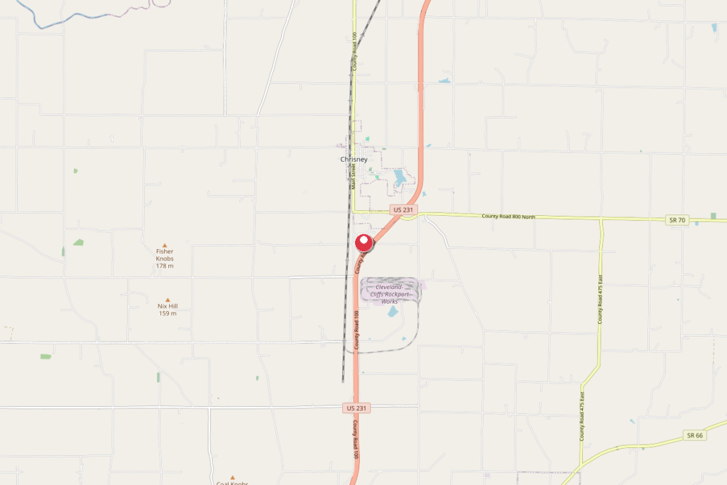 Map of Spencer, Indiana